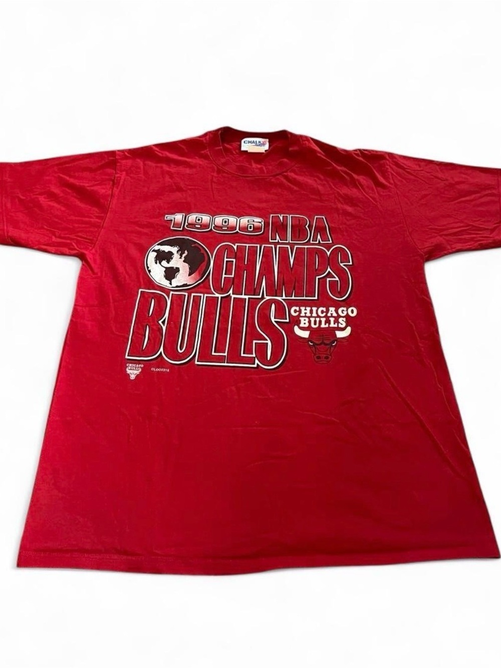 Vintage 90s NBA Chicago Bulls World Champions Champs Chalk Line T-Shirt XL
